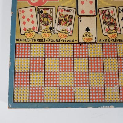LOT 89X: Vintage Punchboard Countertop Game with KEM Playing Cards