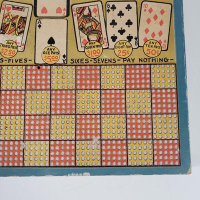 LOT 89X: Vintage Punchboard Countertop Game with KEM Playing Cards