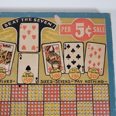 LOT 89X: Vintage Punchboard Countertop Game with KEM Playing Cards