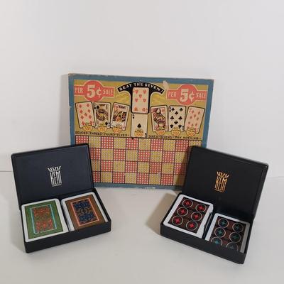 LOT 89X: Vintage Punchboard Countertop Game with KEM Playing Cards