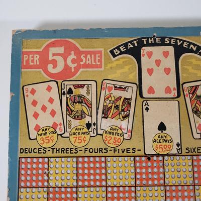 LOT 89X: Vintage Punchboard Countertop Game with KEM Playing Cards