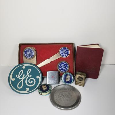 LOT 96X: GE Collectors Items; Zippo Tape Measure, Service Items, and More