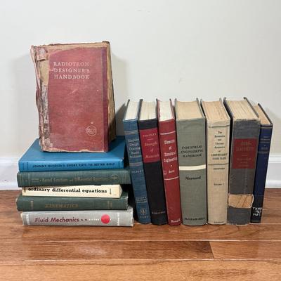 LOT 113F: 1950s Scientific Books: RCA Radiotron Designer's Handbook, Fluid Mechanics, Industrial Engineering, Elasticity & More