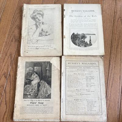 LOT 115F: Antique Munsey's Magazines w/ Antique Books: Dyke's Automobile and Gasoline Engine Encyclopedia & Johnson's...