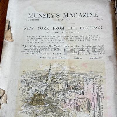 LOT 115F: Antique Munsey's Magazines w/ Antique Books: Dyke's Automobile and Gasoline Engine Encyclopedia & Johnson's...