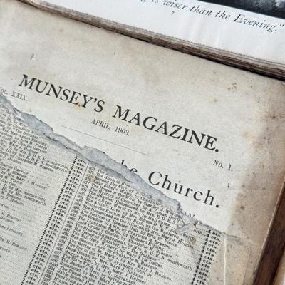 LOT 115F: Antique Munsey's Magazines w/ Antique Books: Dyke's Automobile and Gasoline Engine Encyclopedia & Johnson's...
