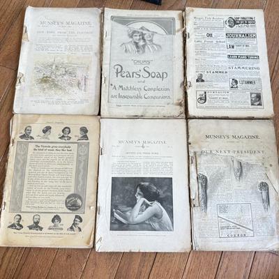 LOT 115F: Antique Munsey's Magazines w/ Antique Books: Dyke's Automobile and Gasoline Engine Encyclopedia & Johnson's...