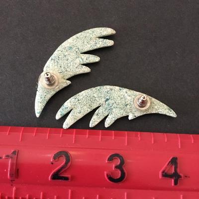 Really cool vintage angel or bird wings, Luce or celluloid type plastic statement earrings