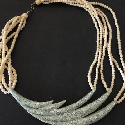 Unique, rare, vintage, celluloid, or Lucite type statement necklace