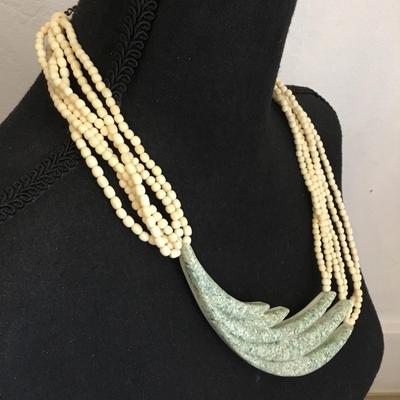 Unique, rare, vintage, celluloid, or Lucite type statement necklace