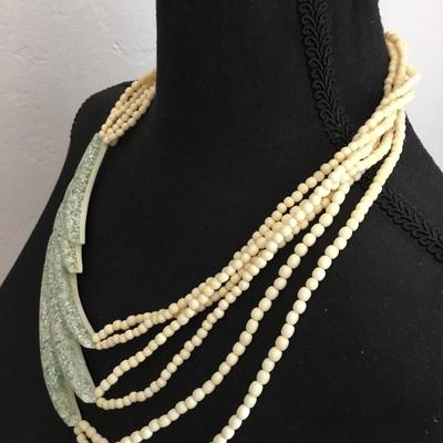 Unique, rare, vintage, celluloid, or Lucite type statement necklace