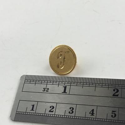 Gold tone letter j marked pin vintage