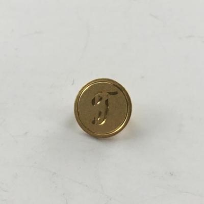 Gold tone letter j marked pin vintage