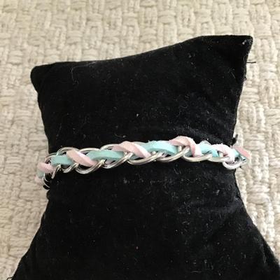 Silver tone pastel bracelet