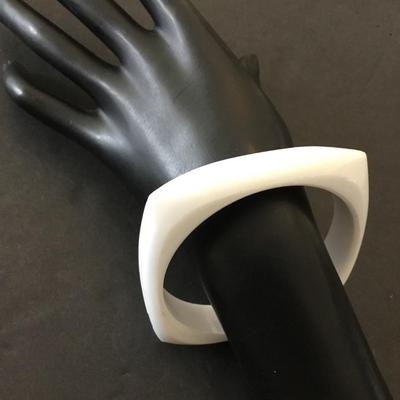 Vintage square white bangle bracelet