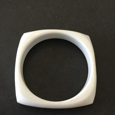 Vintage square white bangle bracelet