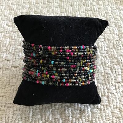 Multicolor beaded wrap bracelet