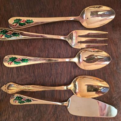 Gold tone utensils