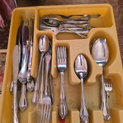 Utensils in tray