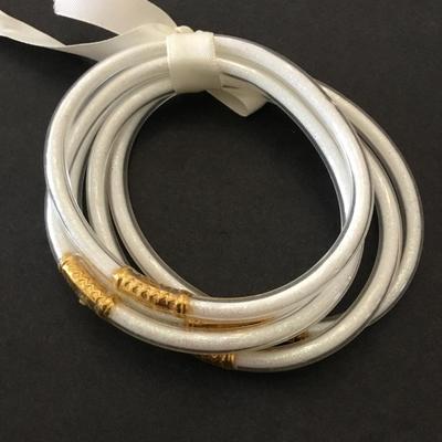 Super cute, jelly, glitter, foil, bangle, set white