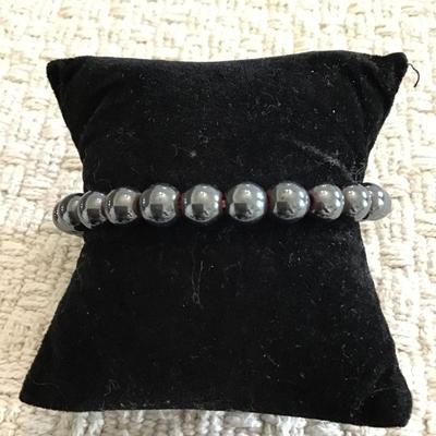 Gem stone hemalite stone stretch bracelet