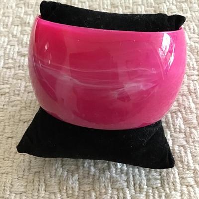 Big pink chunky bangle bracelet