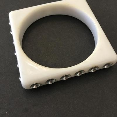 Vintage Lucite type square bangle bracelet