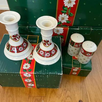 Sale Photo Thumbnail #116: Charlton Hall Serving Dishes
Candle sticks and salt and Pepper