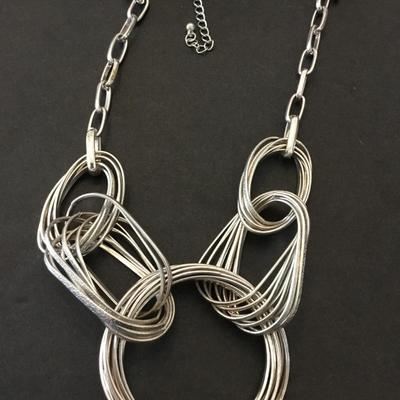 Very nice silver toned statement, necklace