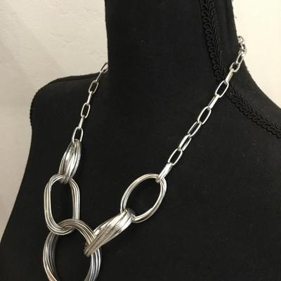 Very nice silver toned statement, necklace