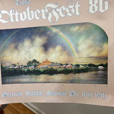 Sale Photo Thumbnail #181: Vintage Mayfest and October Fest posters.
Two framed and three posters.