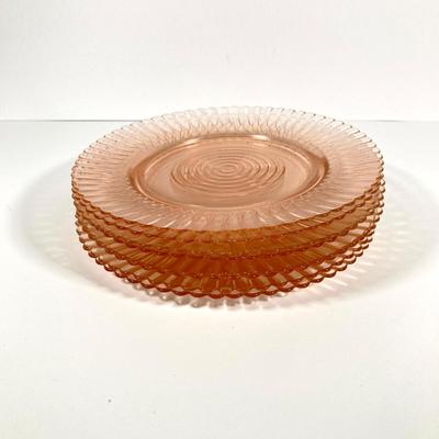 LOT 60: Collection of Pink Glass - Plates, Bowls, Lidded Candy Dish and Goblets
