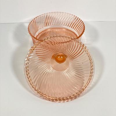 LOT 60: Collection of Pink Glass - Plates, Bowls, Lidded Candy Dish and Goblets