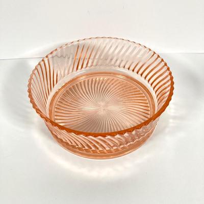 LOT 60: Collection of Pink Glass - Plates, Bowls, Lidded Candy Dish and Goblets