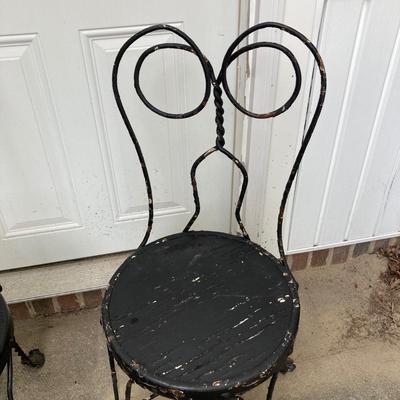 LOT 67: Vintage Ice Cream Parlor Table with Four Chairs