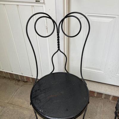 LOT 67: Vintage Ice Cream Parlor Table with Four Chairs