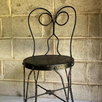 LOT 67: Vintage Ice Cream Parlor Table with Four Chairs