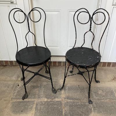 LOT 67: Vintage Ice Cream Parlor Table with Four Chairs