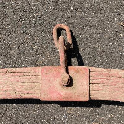 LOT 78: Antique / Vintage 3 Piece Painted Red Wooden Yoke Set