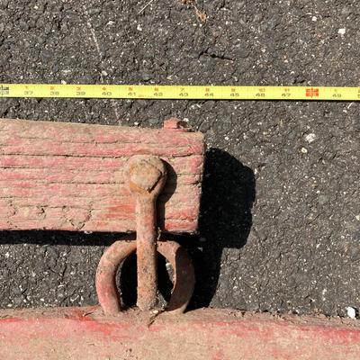 LOT 78: Antique / Vintage 3 Piece Painted Red Wooden Yoke Set