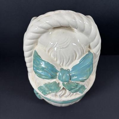 LOT 83: American Bisque Cat in Basket Cookie Jar