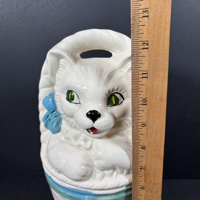LOT 83: American Bisque Cat in Basket Cookie Jar
