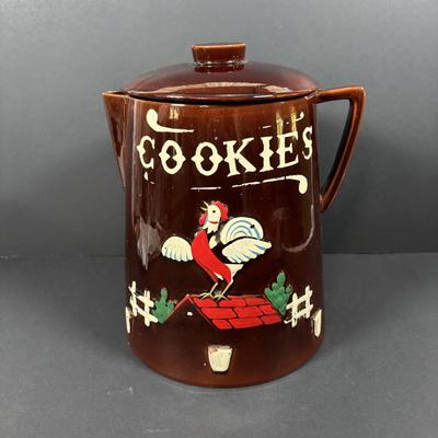 LOT 93: Vintage Brown Glaze Cookie Jar