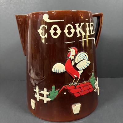 LOT 93: Vintage Brown Glaze Cookie Jar