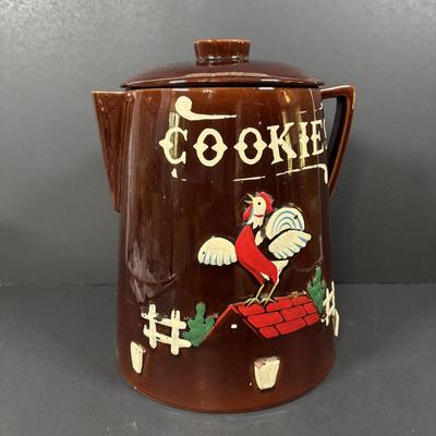 LOT 93: Vintage Brown Glaze Cookie Jar