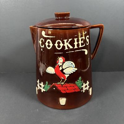 LOT 93: Vintage Brown Glaze Cookie Jar