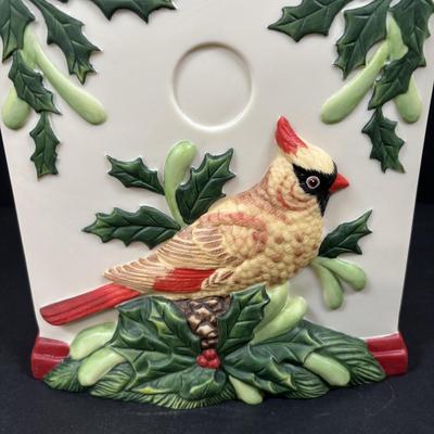 LOT 103: Lenox Winter Greetings Birdhouse Cookie Jar