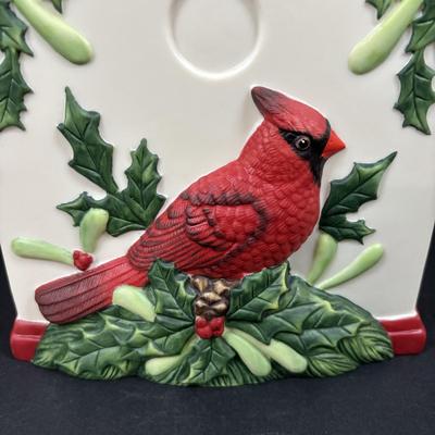 LOT 103: Lenox Winter Greetings Birdhouse Cookie Jar