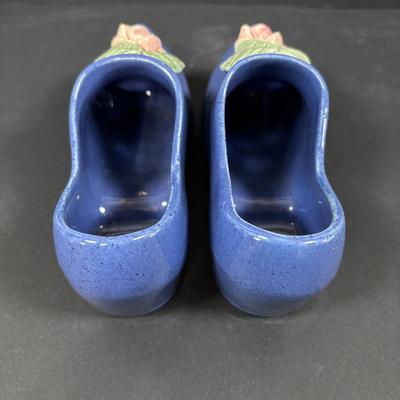 LOT 104: McCoy Dutch Shoe Planters, Delft Blue Pitcher, Ceramic Art Studio Wee Dutch Boy & Girl Salt/Pepper Shakers