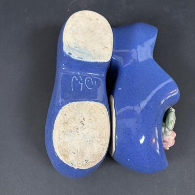 LOT 104: McCoy Dutch Shoe Planters, Delft Blue Pitcher, Ceramic Art Studio Wee Dutch Boy & Girl Salt/Pepper Shakers